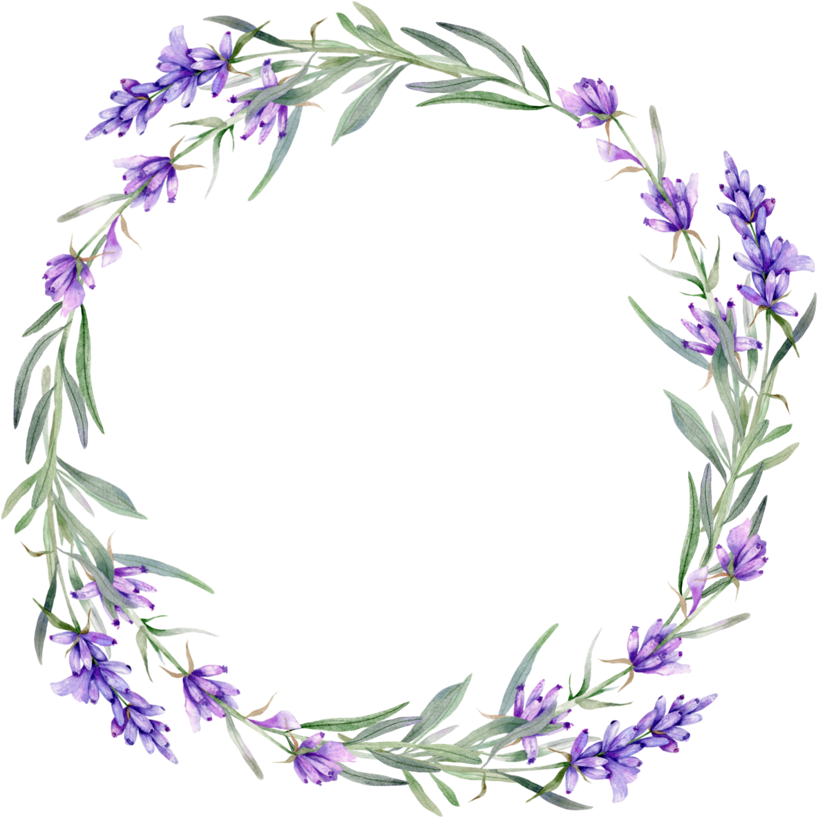 Watercolor Lavender Wreath